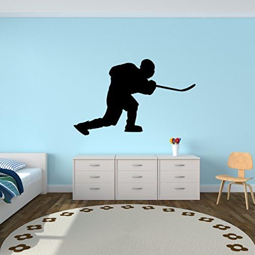TheVinylGuru Хокеј Ѕид Налепница Decal 14 - Decal Налепници и Mural за Деца, Момчиња и Девојки Соба и Спалната соба. Спорт