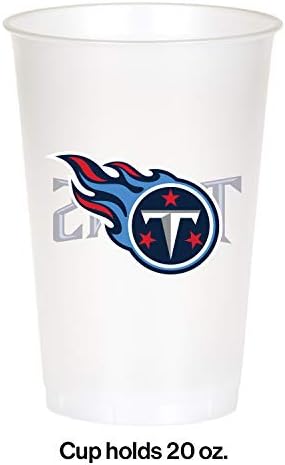 Креативни Конвертирање на Официјално Лиценцирани МАК Печатени Пластични Чаши, 8-Count, 20-Унца, Тенеси Titans