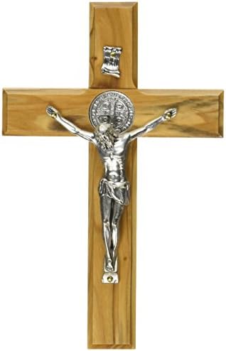 ChristianityWorld Светата Земја Рачно Изработени Свети Свети Бенедикт Ѕид, Дрво Крстот Крсте Позлатен Сребрен