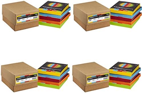 Astrobrights Боја на Хартија, 8.5 x 11, 24 lb/89 gsm, се Меша Картон 5-Боја Асортиман, 1250 Листови (22998), Pack 2