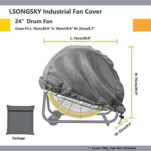 LSongSKY Индустриски Фан Маска,Водоотпорен&Dustproof Покрие Погоден за 24 Висока Брзина на Движење Тешки Тапан Фан, Тешки