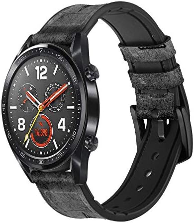CA0744 Црна Аце Лопата Кожа Smart Watch Бенд Рака за рачен часовник Smartwatch Smart Watch Големина (24mm)
