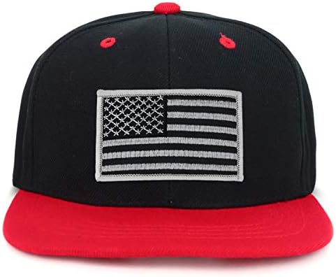 Armycrew Младите Дете Сива Американското Знаме Печ Станот Бил Snapback 2-Tone Бејзбол Капа