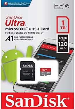 Ултра 1TB MicroSDXC Работи за Samsung Kona Плус Потврдена од страна на SanFlash и SanDisk (A1/C10/U1/8k/120MBs)