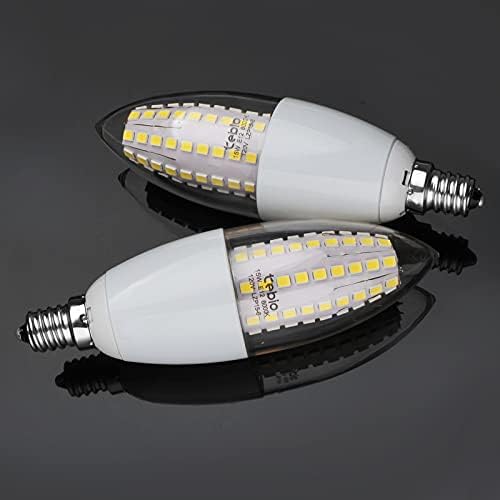 Tebio LED E12 15W Свеќа Крушка, Еквивалентно на 120W Блескаво Сијалица, 6000K бел ден Вајт, 1500Lm, CRI>80 +, Не dimmable