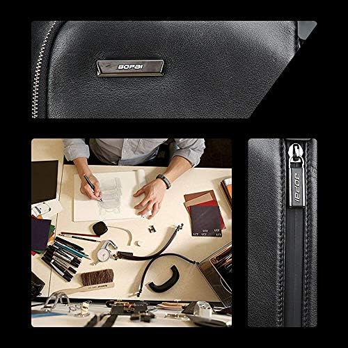BOPAI 20L Кожа Лаптоп Ранец за Мажи Интелигентна се Зголеми Ранец со USB Полнењето Туристички Ранец Мажи