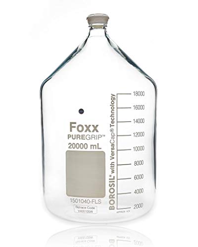 BOROSIL PUREGRIP 1501040-FLS Транспарентен Reagent Шишиња со GL45 Завртка Капа, 20000 mL, 20000 fl. мл., Borosilicate СТАКЛО