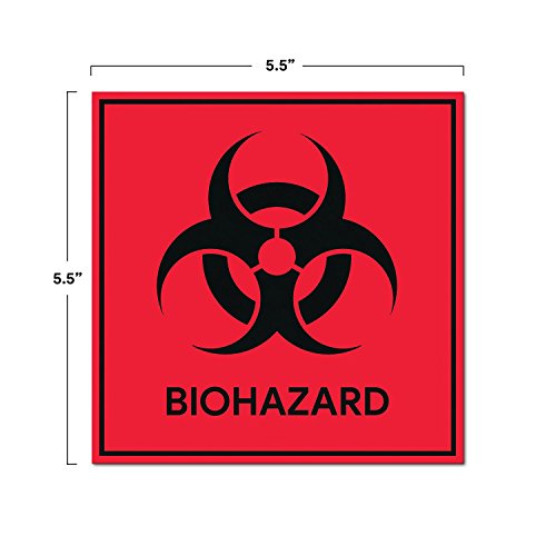 Biohazard Налепници Знаци (Пакет 10) | Decals за Лаборатории, Болници, и Индустриска Употреба од страна на Sutter Знаци