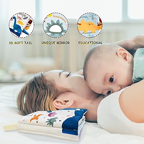 JONZOO Диносаурус Книга, Чупка Дино Книга за Бебиња од 6 Месеци+, Teething Играчки, Мека Бебе Книги, Бебе Играчки