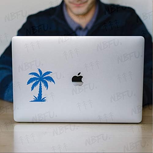 NBFU Decals Палма Тропски Aloha Лето 8 (Сино Сино) (Сет од 2) Премија Водоотпорен Винил Decal Налепници за Лаптоп Телефон