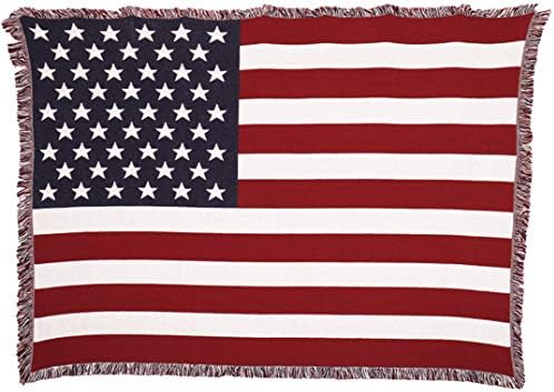 Сад Американското Знаме - Памучни Ткаени Ќебе Фрли - Направени во САД (70x50)
