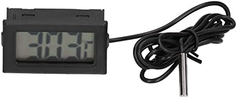 Ladieshow Дигитални Електронски Мерач на Температура LCD Дигитален Температура Метар Црна ABS LCD Термометар со Надворешни